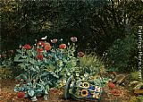 Summer Flowers in a Quiet Corner of the Garden by David Bates